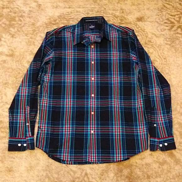 Old Navy Men's Plaid Button Down, Long Sleeve, Size Lrg, New Condition. - Picture 1 of 2